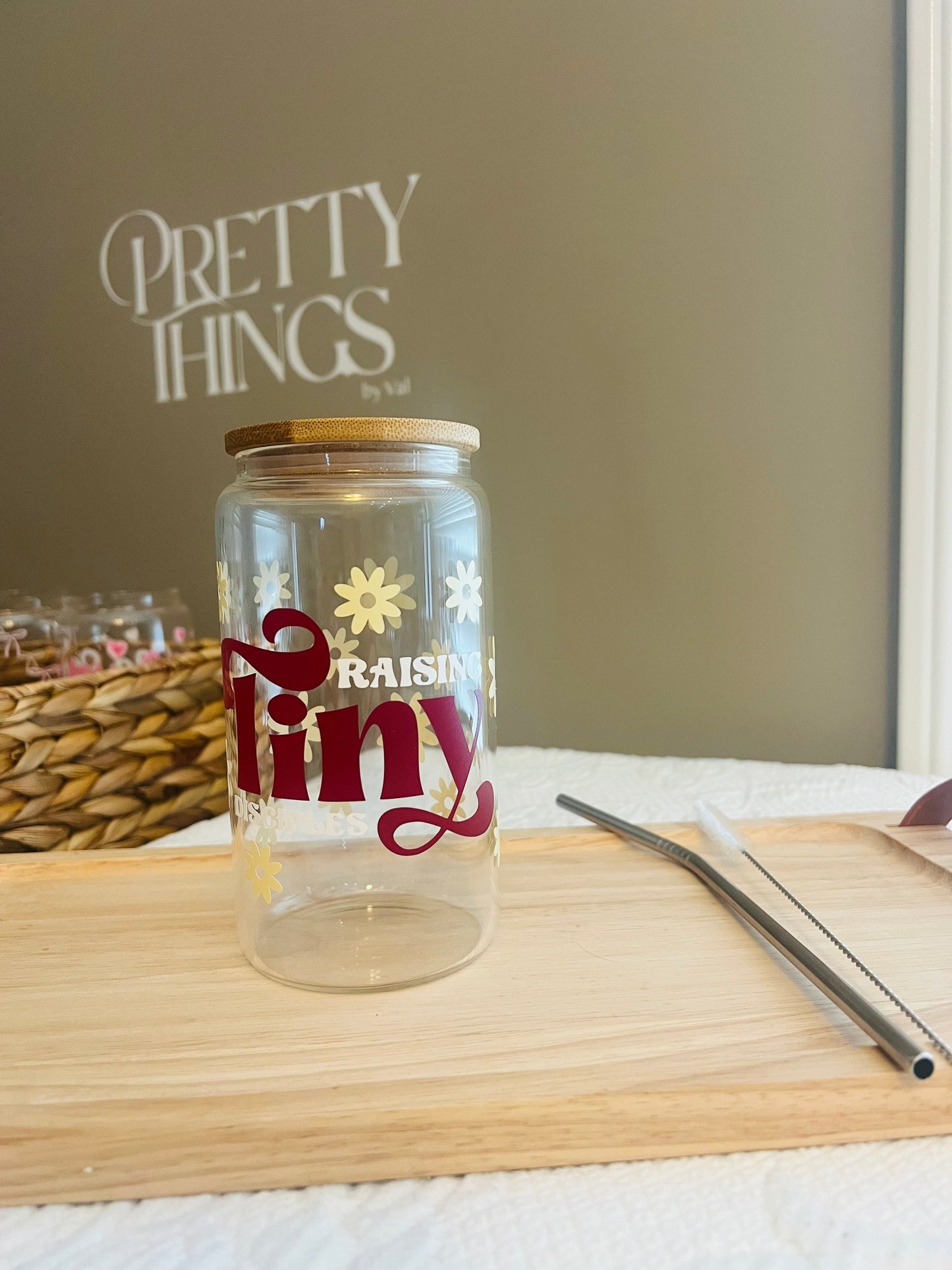 Raising Tiny Disciples - Iced Coffee Clear Glass Can Tumbler